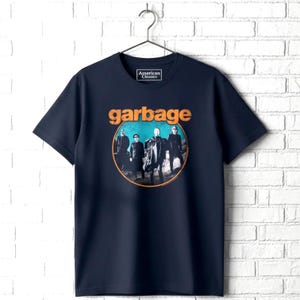 Garbage Band Album Cover T-Shirt: Vintage Style Grunge Music Top