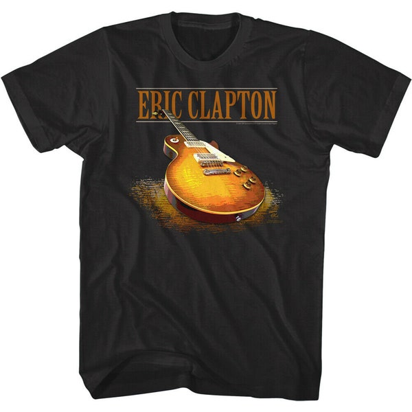 Eric Clapton T-shirt Gibson Beano Burst Guitar Men's Graphic Tee Music Guitarist Legend T-Shirt Rock n Roll Concert Tour Merch