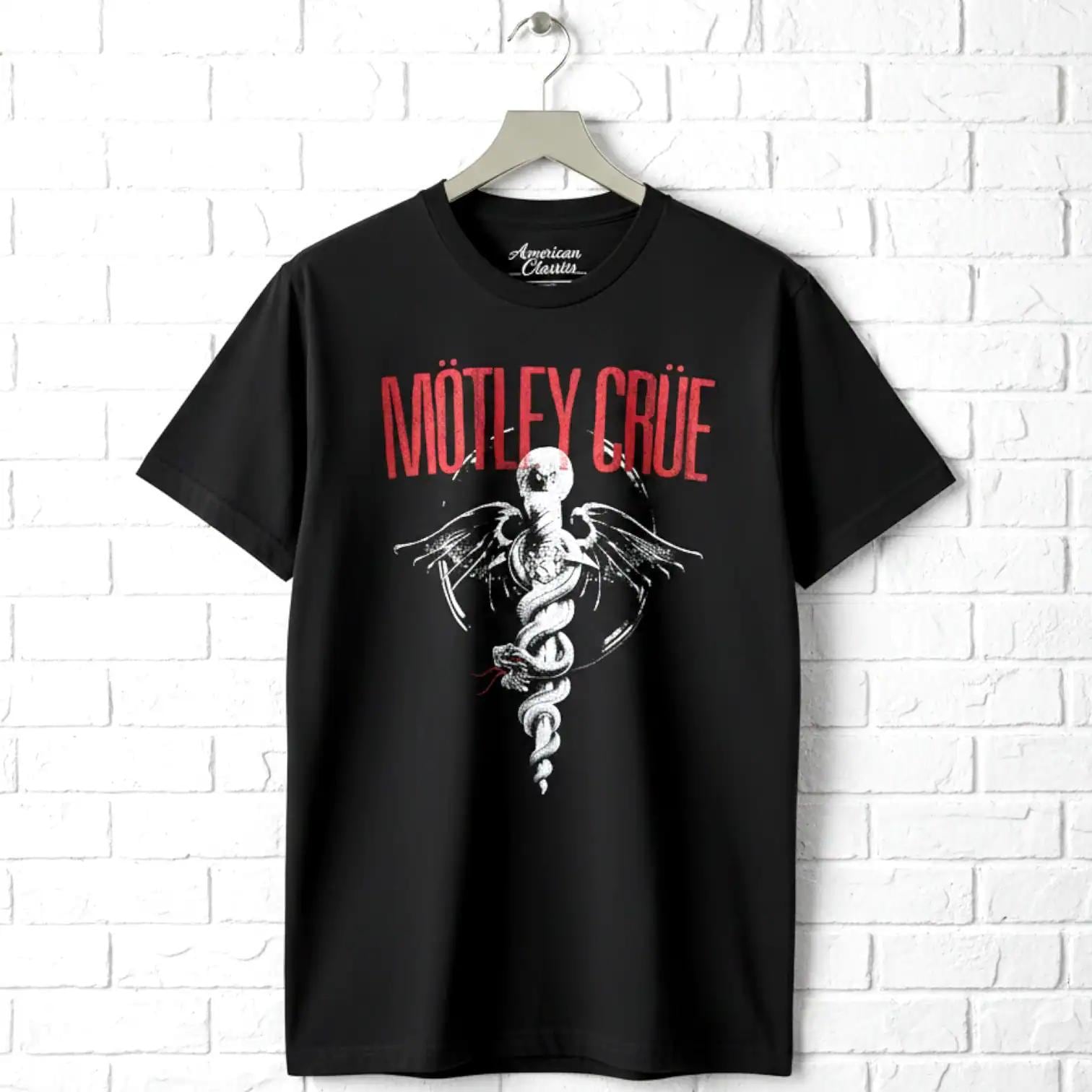 Mötley Crüe Dr. Feelgood バンドTシャツ Motley Crue Dr Feelgood Snake Men's Crew T-shirt Vintage Black