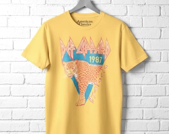 Def Leppard Hysteria 1987 Leopard Graphic T-Shirt - Vintage Rock Band Concert Tee