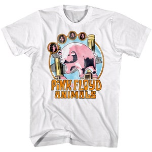 Pink Floyd Animals Shirt Pink Pig Art White T-Shirt Pink Floyd Merch Vintage Rock and Roll Shirt Tour Psychedelic Rock Band Graphic Tees