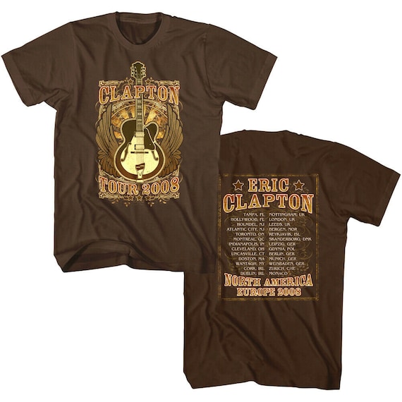 Eric Clapton Men's T-shirt World Tour 2008 Graphic Tee North