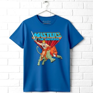 Masters of the Universe He-Man Battle Cat T-Shirt - 100% Cotton Graphic Tee immagine 1
