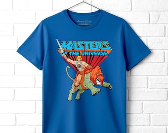 Masters of the Universe He-Man Battle Cat T-Shirt - 100% Cotton Graphic Tee