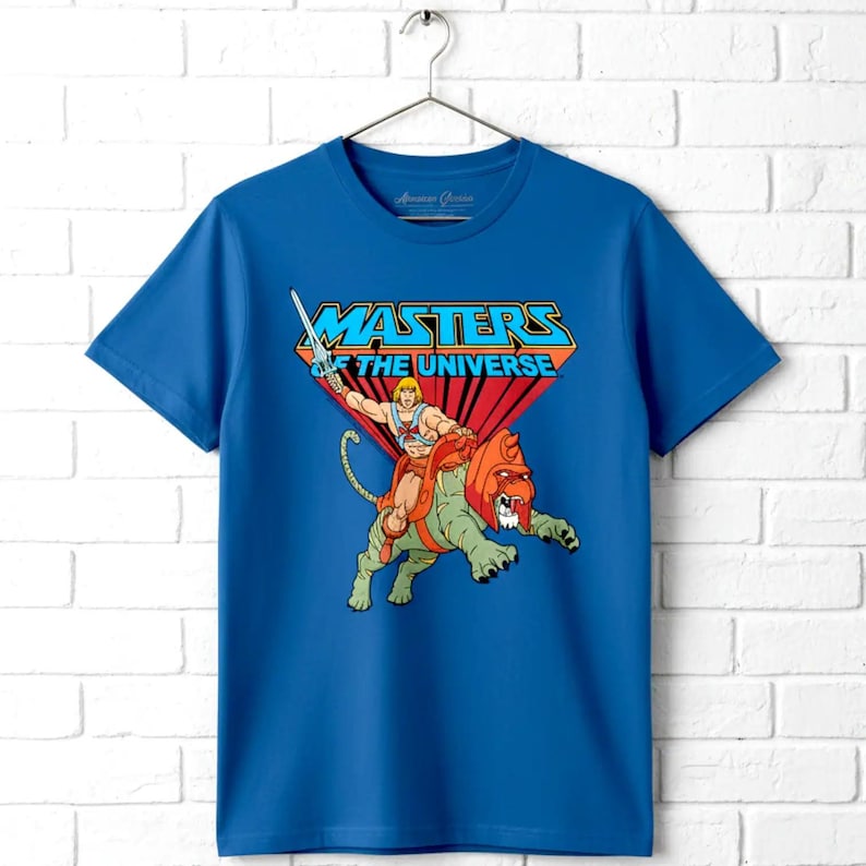 Masters of the Universe He-Man Battle Cat T-Shirt - 100% Cotton Graphic Tee immagine 1