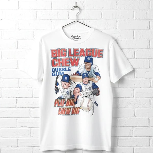 Big League Chew Shirt Baseball Play Big Retro Graphic Tees