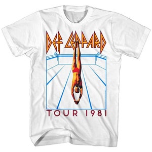 Def Leppard Men&#39;s T-shirt 1981 High n Dry Tour Album Cover Graphic Tee Rock Music Concert T-Shirt Glam Metal Band Merch Gift For Him