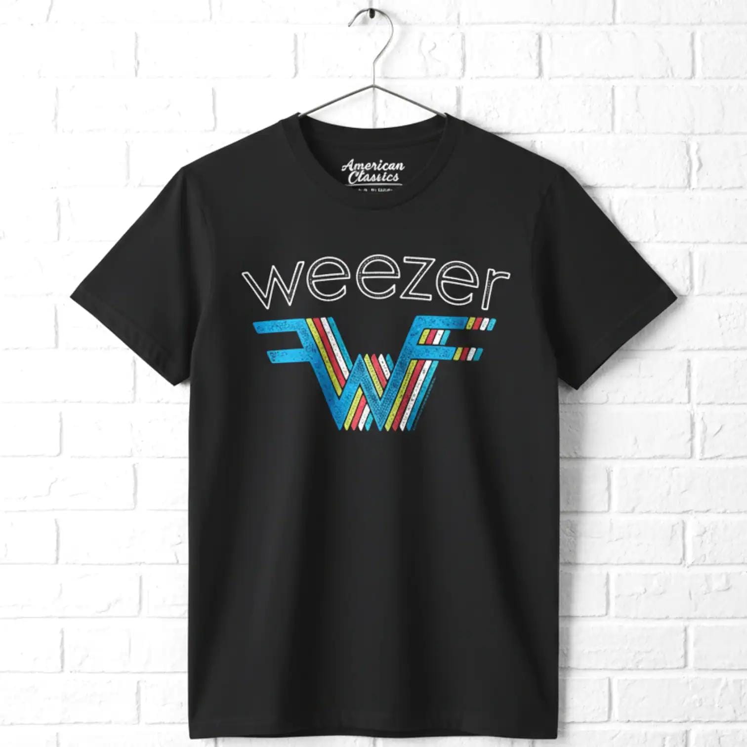 Weezer 3D Rainbow Logo Black T-shirt, Alt Rock Concert Merch - Etsy