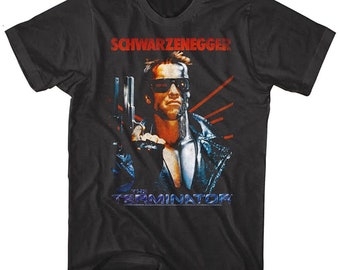 The Terminator Men's T-shirt Schwarzenegger Movie Poster Black Graphic Top American Action Film Merch Vintage Movie Character T-Shirt