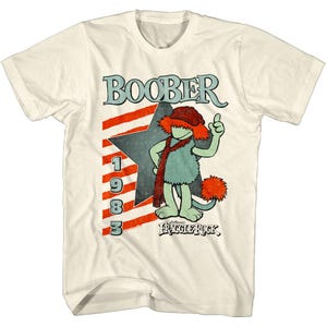 Fraggle Rock Doozers T-shirt Boober 1983 Star Cave Men&#39;s Graphic Tee 80s Fraggle Puppet Show Shirt Jim Henson Comedy Cartoon Merch