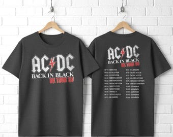 AC/DC 50 Years Logos Front Back Black T-shirt - Etsy