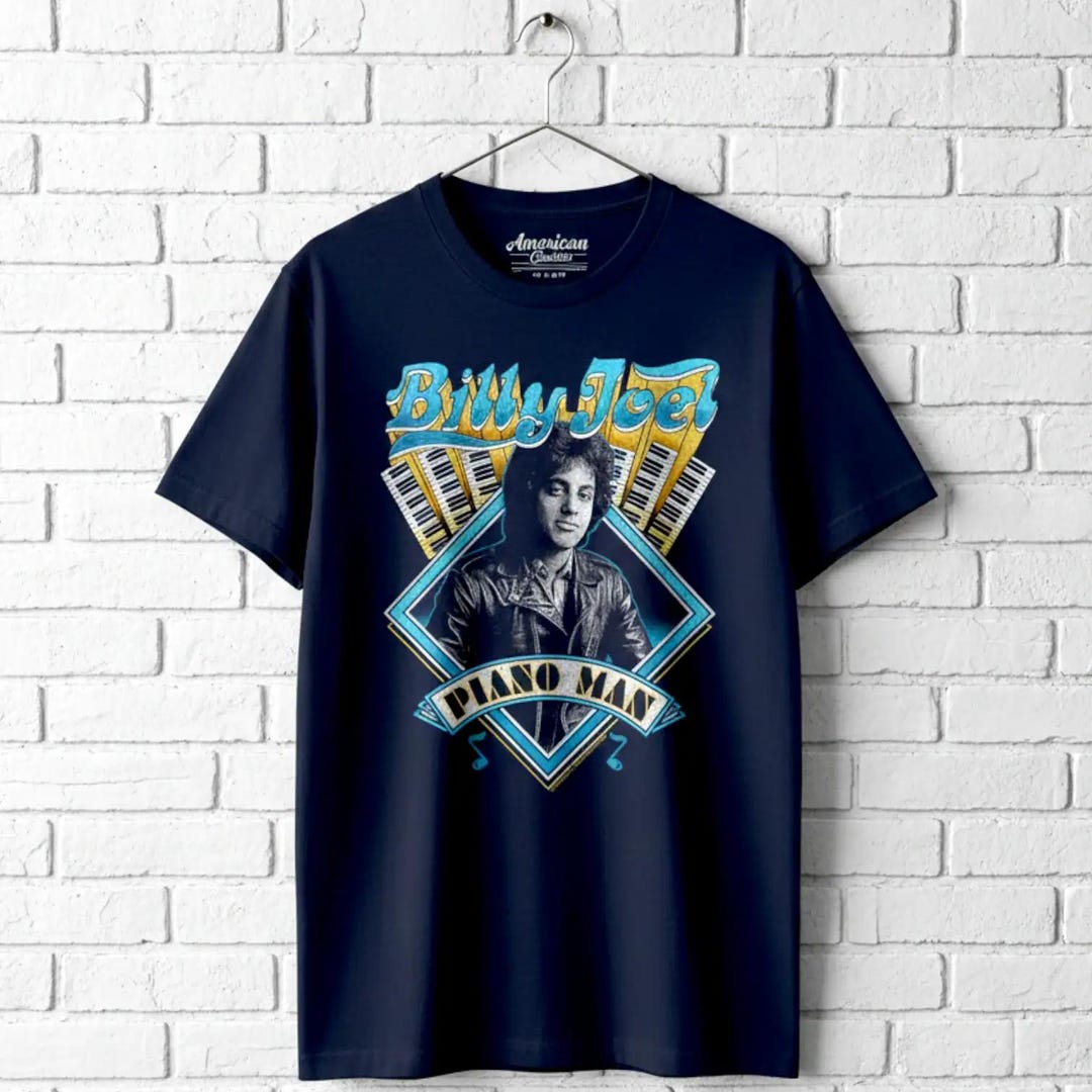 Billy Joel Piano Man T-shirt: Vintage Keyboard Rock 'n Roll Music