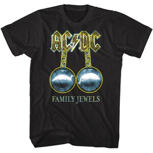 ACDC Men&#39;s T-Shirt Family Jewels Music Video Compilation Graphic Tee Rock Band Concert Tour Merch Vintage Heavy Metal T-shirt Gift Top