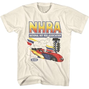 Men's NHRA Flaming Dragster T-Shirt, Vintage Style (S-4XL) afbeelding 1