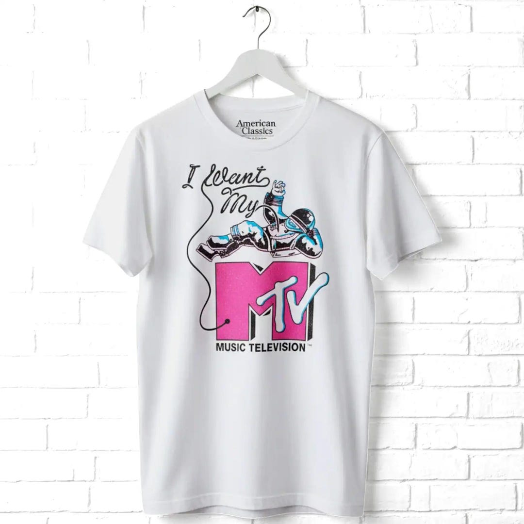 I Want My MTV Men's Astronaut Graphic T-shirt - 90s Music