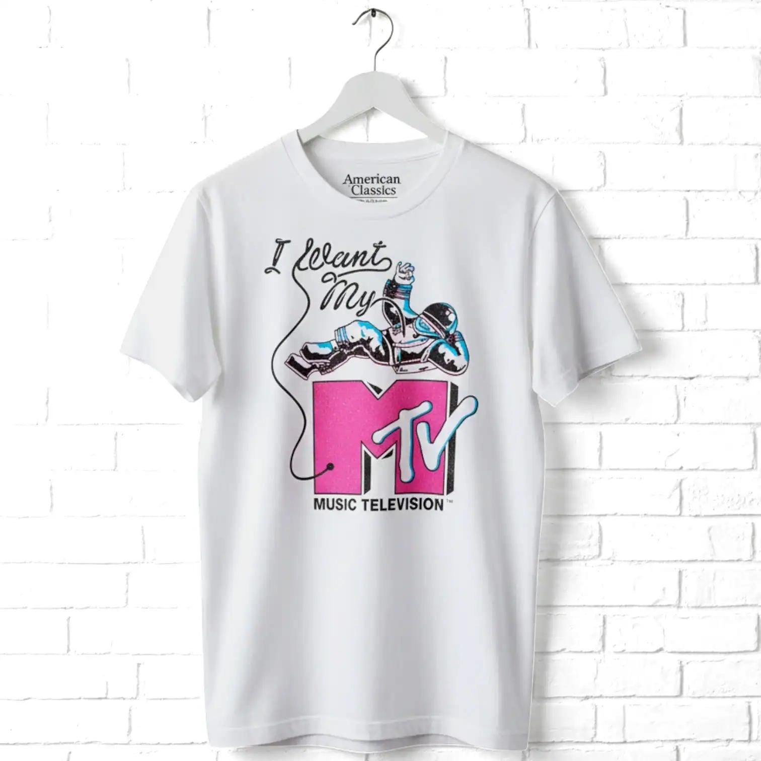 I Want My MTV Men's Astronaut Graphic T-shirt - 90s Music