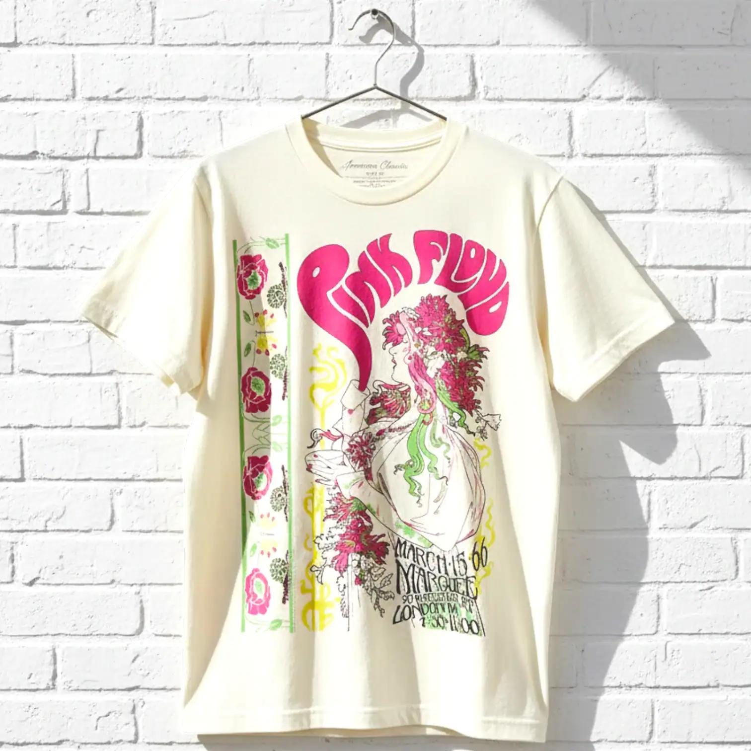 PINK FLOYD BAND T-shirt Psychedelic Flowers Marquee London Garden