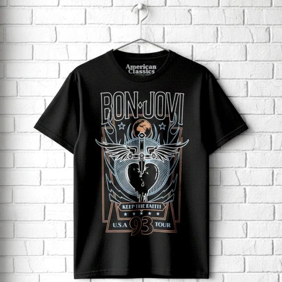 Bon Jovi Keep the Faith 1993 USA Tour Tee - Vintage Rock Band