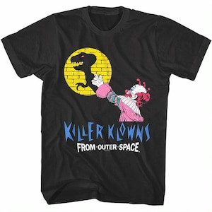 Killer Klowns Men's Tshirt From Outer Space Shadow Puppet Show Black Graphic Tee Vintage Horror Movie Shirt Scary Halloween Top Bild 1