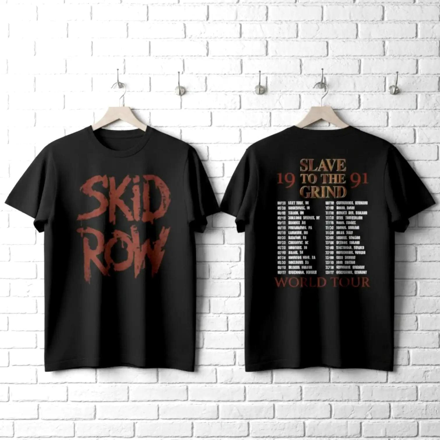 Skid Row Band T-shirt Slave to the Grind World Tour 1991 Graphic