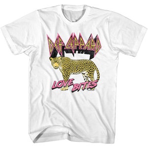 Def Leppard Men&#39;s T-shirt Love Bites Wild Leopard Graphic Tee Rock Band Concert Tour Merch Animal Print Top Album Official Merchandise