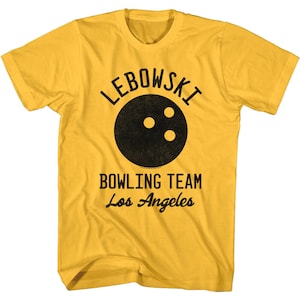 Big Lebowski Men&#39;s T-Shirt Lebowski Bowling Team Los Angeles Graphic Tee Comedy Jeff Bridges Dude Vintage Bowling Movie Top