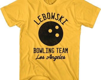 Big Lebowski Men's T-Shirt Lebowski Bowling Team Los Angeles Graphic Tee Comedy Jeff Bridges Dude Vintage Bowling Movie Top