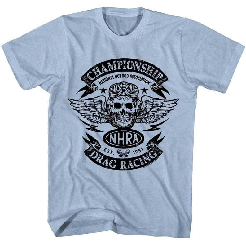 NHRA Pilot Skull Angel Men’s T Shirt