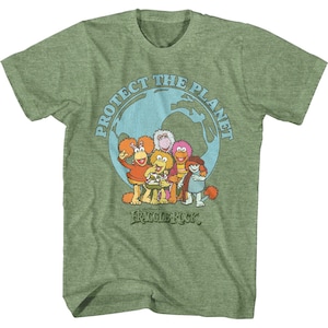 Fraggle Rock Show Characters Shirt Protect The Planet Together Tee Shirt Jim Henson&#39;s Muppets Tee Global Earth Design Men&#39;s T-shirt