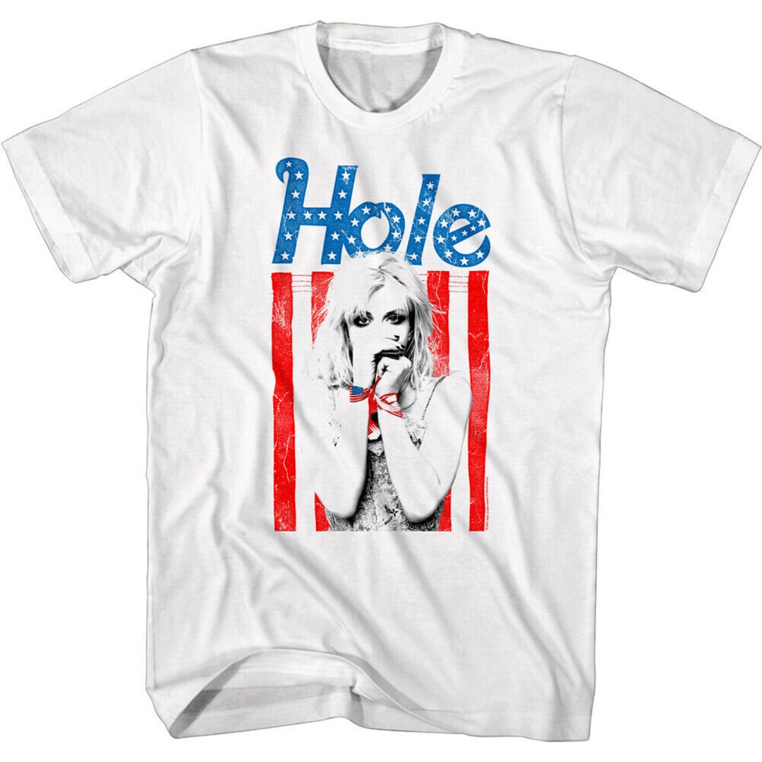 Hole Band USA Flag Men's Tshirt Alternative Rock Tee Courtney Love