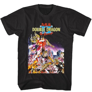 DOUBLE DRAGON 2 T-shirt The Revenge Game Cover 80&#39;s Graphic Tees Technos Arcade Merch