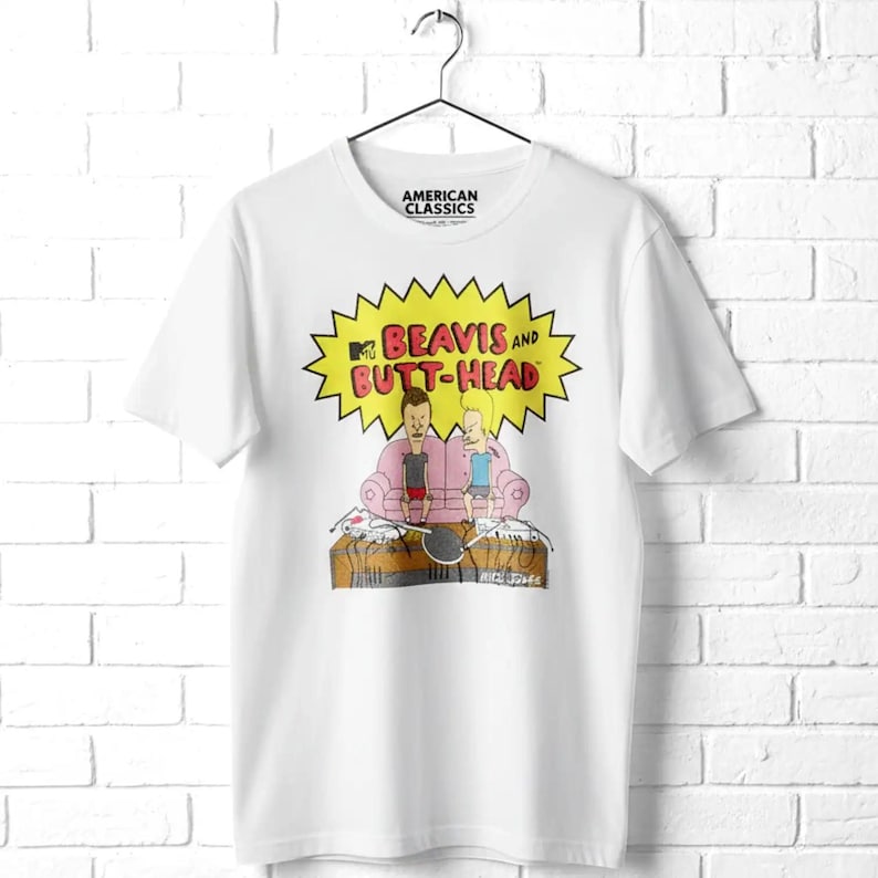 MTV Beavis and Butt-Head T-Shirt: 90s Cartoon Classic Apparel zdjęcie 1