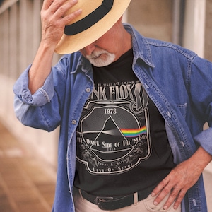 Pink Floyd Dark Side of the Moon Tour T-shirt Pink Floyd 1973 Live On Stage Rock and Roll Music Shirt Psychedelic Band Concert Tee