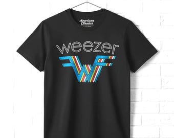 Weezer 3D Rainbow Logo Black T-shirt, Alt Rock Concert Merch - Etsy