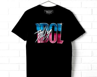 Billy Idol Concert T-Shirt: 80's Punk Rock Logo (Men's Sizes)
