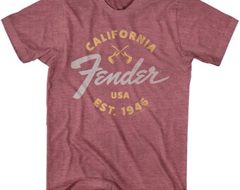Fender Men's Shirt California USA 1946 Vintage Graphic Tees