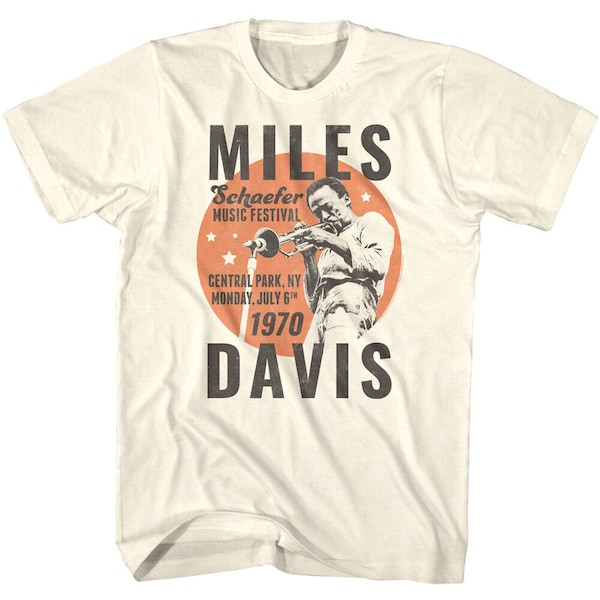 Miles Davis Men's T-shirt Schaefer Music Festival Shirt Central Park New York Live Merch American Trumpeter Tee Jazz Music T-Shirt