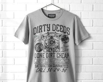 AC/DC Band T-Shirt Dirty Deeds Done Dirt Cheap Graphic Tees