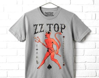 ZZ Top Tonnage Tour Satan Graphic Tee: Vintage Rock Concert Shirt