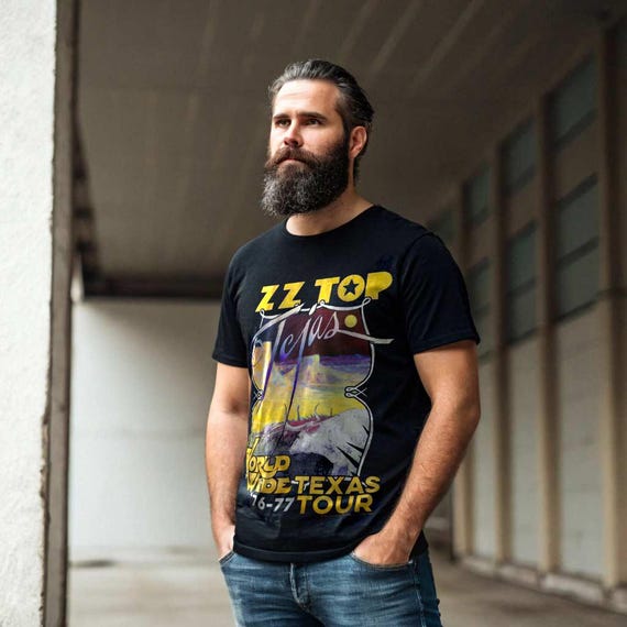 ZZ Top Tejas Men's T-shirt World Wide Texas Tour 76 Shirt