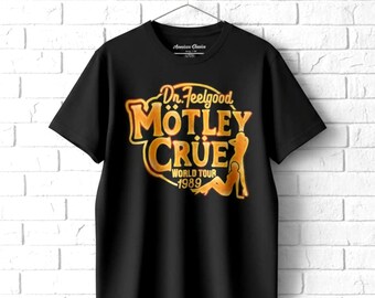VINTAGE 80s Motley Crue Dr Feelgood Tour Band T Shirt - Etsy