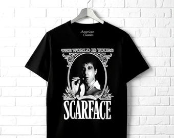 Tony Montana Scarface T-Shirt - Vintage Money Graphic Black Tee