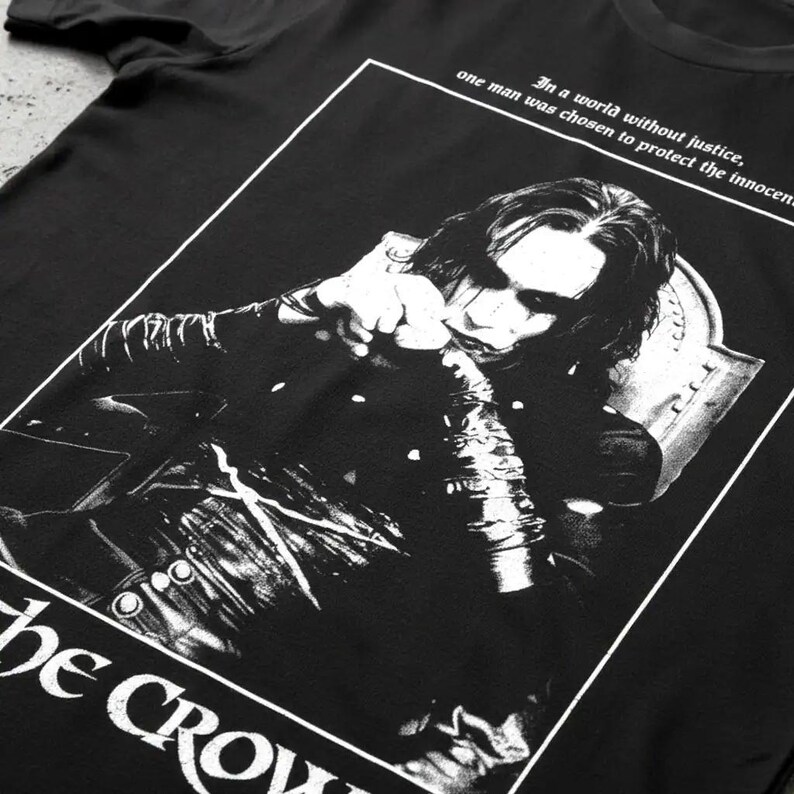 THE CROW T-Shirt World Without Justice Eric Draven Quote Tees image 2