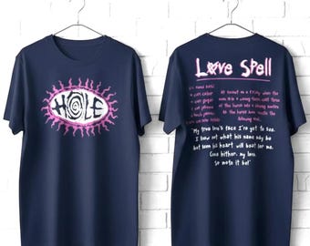 Hole Band Men's T-shirt Love Spell Lyrics Graphic Tee Alt Rock Album Concert Tour Merch T-Shirt Vintage Alternative Grunge Music Top