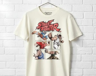 Street Fighter T-Shirt Fighting Video Game Characters Ryu Chun-Li Tee