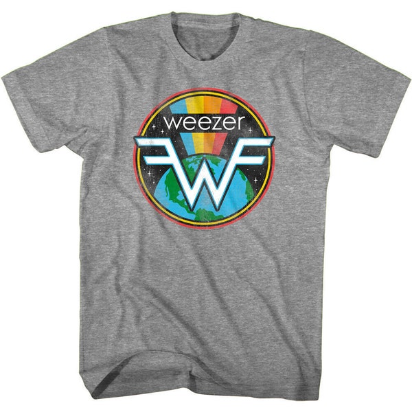 Weezer Men's T-shirt Space Logo Graphic Tee Alt Rock Band Concert Tour Merch Alternative Grunge Music Rivers Cuomo Patrick Wilson