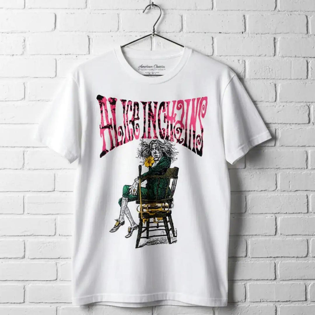Alice in Chains Shirt: Wonderland Mad Hatter Graphic - Vintage