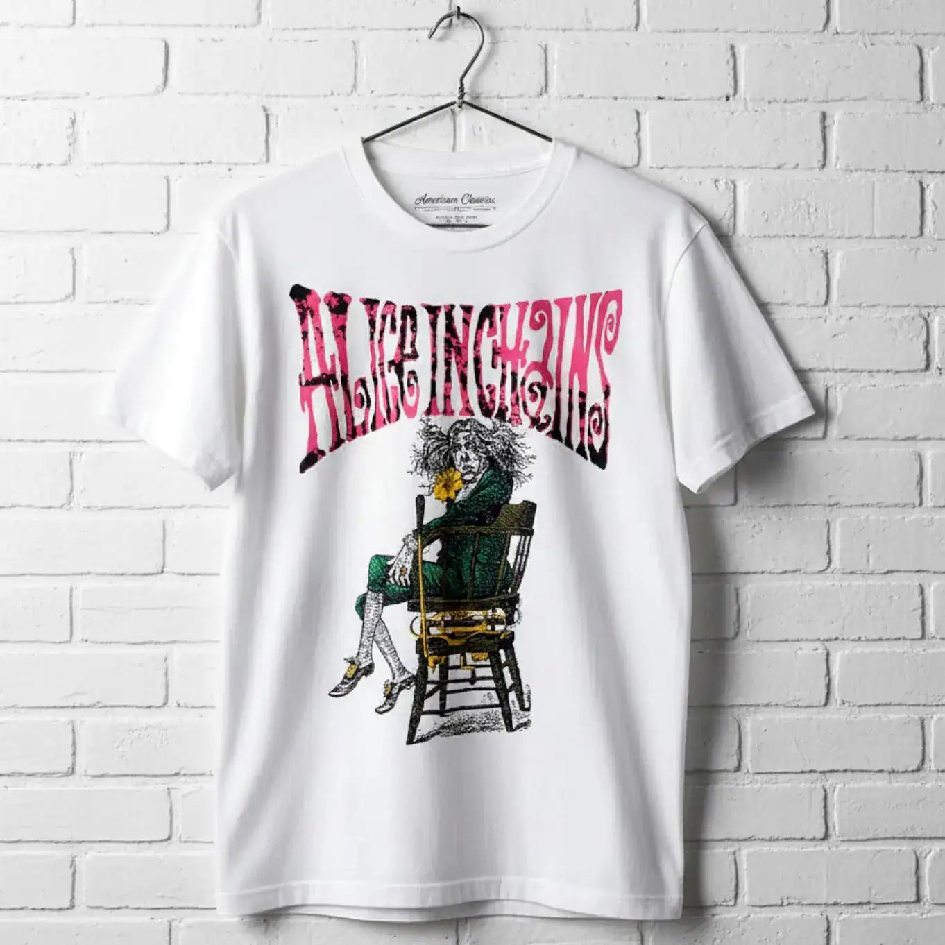 Alice in Chains Shirt: Wonderland Mad Hatter Graphic - Vintage