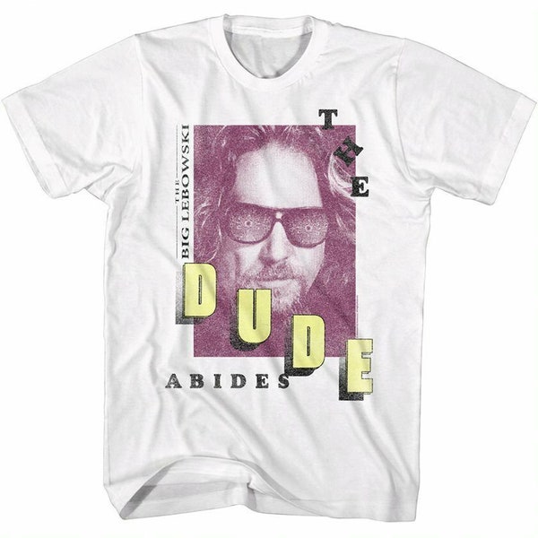 Big Lebowski T-shirt The Dude Abides Jeff Bridges Men's Graphic Tee 90s Comedy Movie Merch Movie Legend Shirt Gift For Him