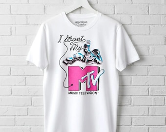 I Want My MTV Men's Astronaut Graphic T-shirt - 90s Music